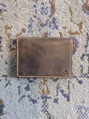 Moto Leather Arts & Crafts Bifold Card Holder Made in Japan Italian Leather